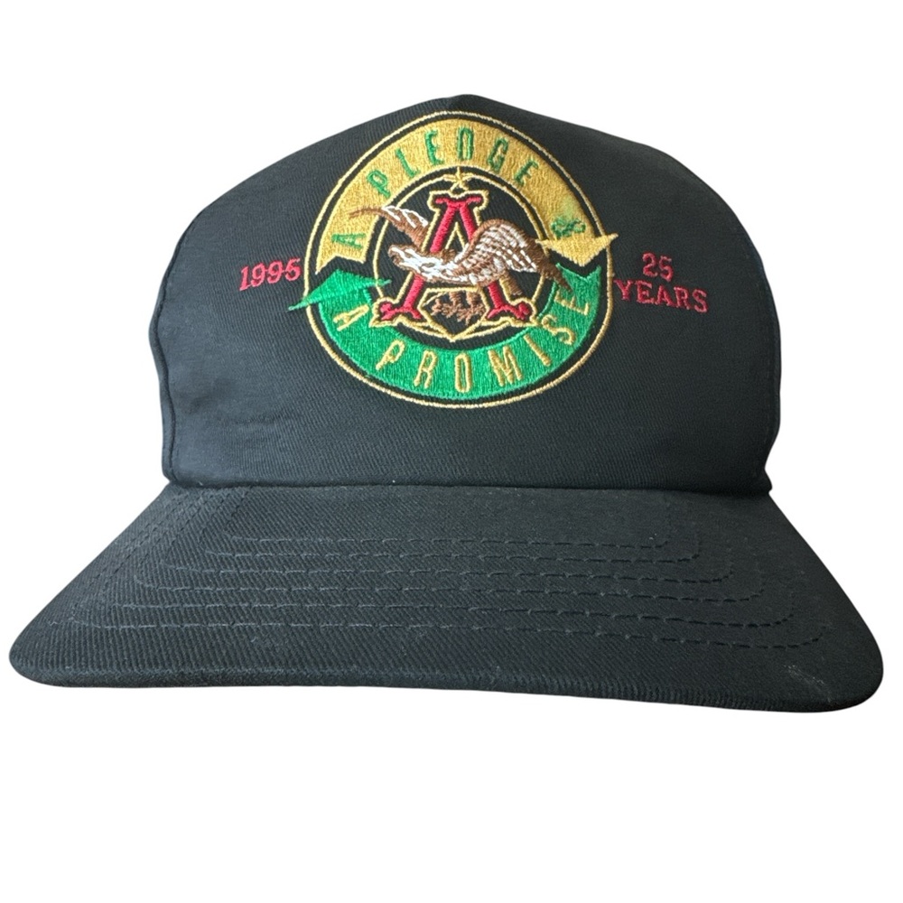 Vintage Anheuser Busch Unisex Men’s Snap‎ Back Black Hat/Cap Beer Booze AB Logo
